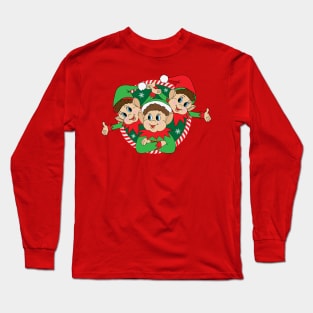 Cute Christmas Elves Long Sleeve T-Shirt